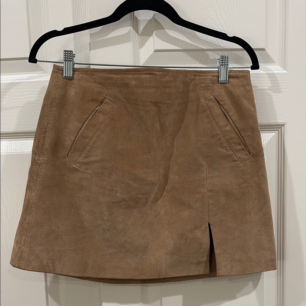 Tan Suede Mini Skirt